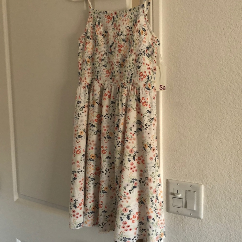 White floral spring dress